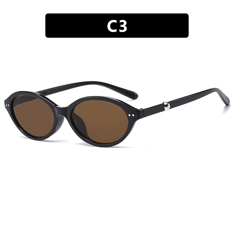 Damen trendige Sonnenbrille im ovalen Design mit UV-Schutz Brehn