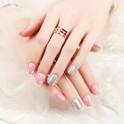 Blumen Glitter Press-On Nagel Set