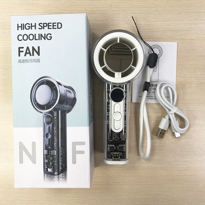 Kühlender transparenter tragbarer bladeless Hochgeschwindigkeits-USB-wiederaufladbarer Ventilator Brehn