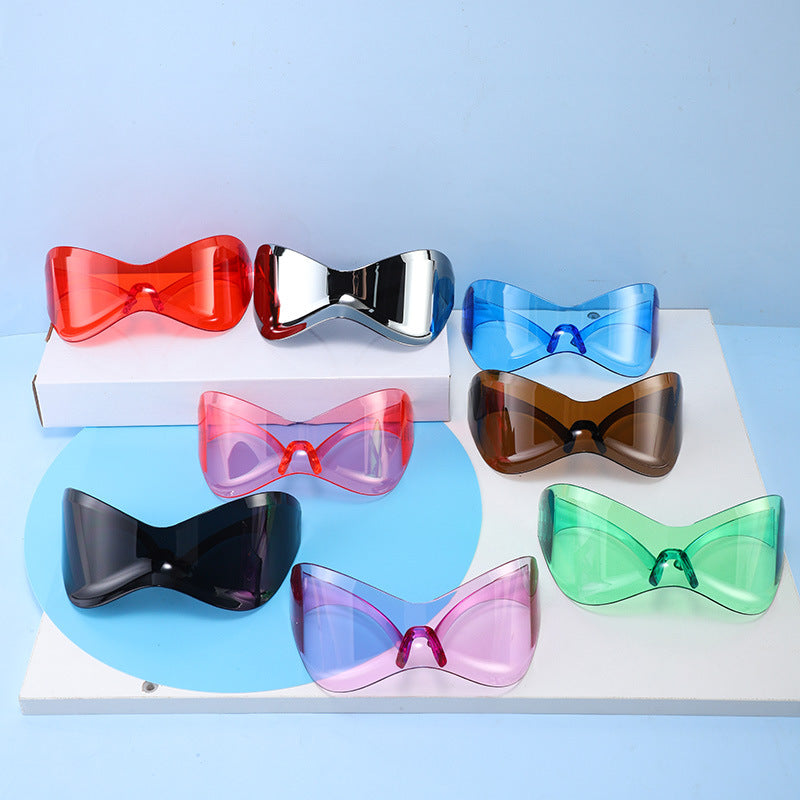 Damen futuristische Wellen-Sonnenbrille Brehn