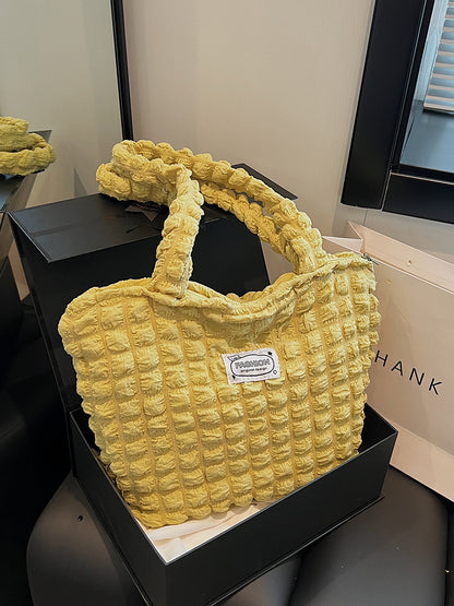 Strukturierter Stoff Schultertasche