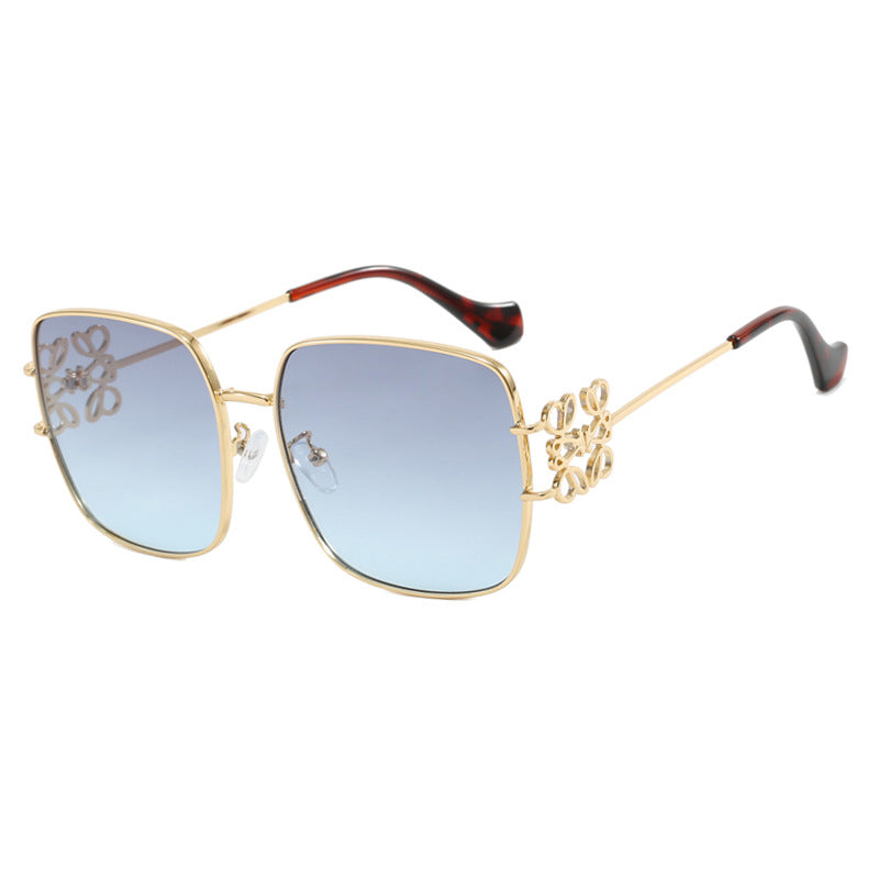 Damen quadratische Sonnenbrille mit filigranem Design und luxuriösem Metallrahmen Brehn