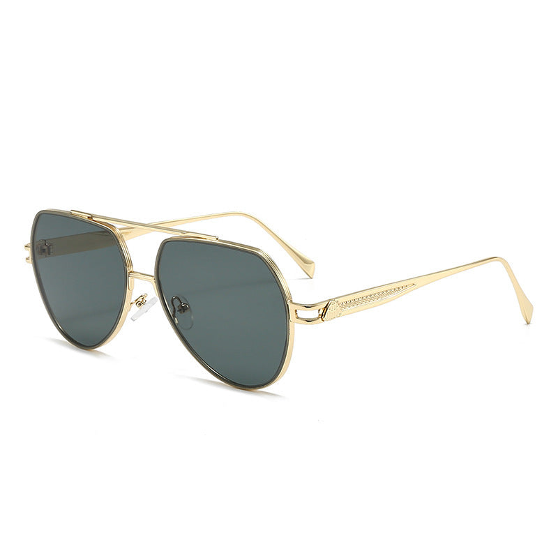Damen Designer-Sonnenbrille im stilvollen, geschwungenen Metallrahmen Brehn