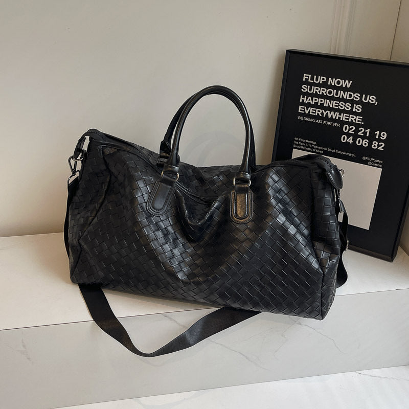 Handgefertigte Reisetasche Aus Geflochtenem Leder Brehn