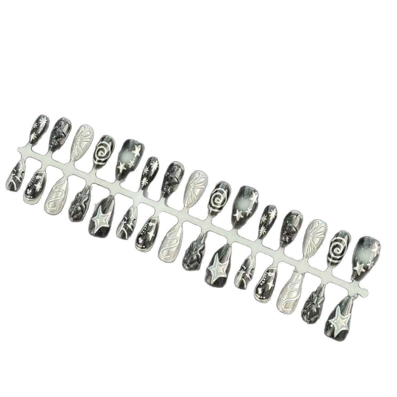 Künstlerisches schwarzes Nagelspitzen-Set Brehn