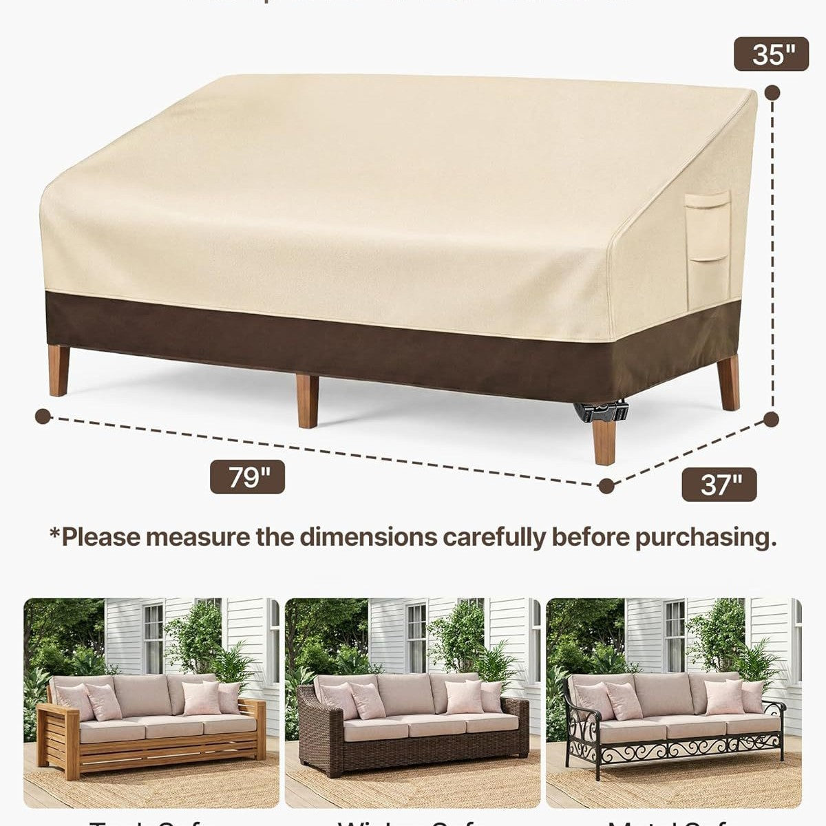 Schutzhülle für Garten-Sofas mit Wasserabweisendem Material Brehn