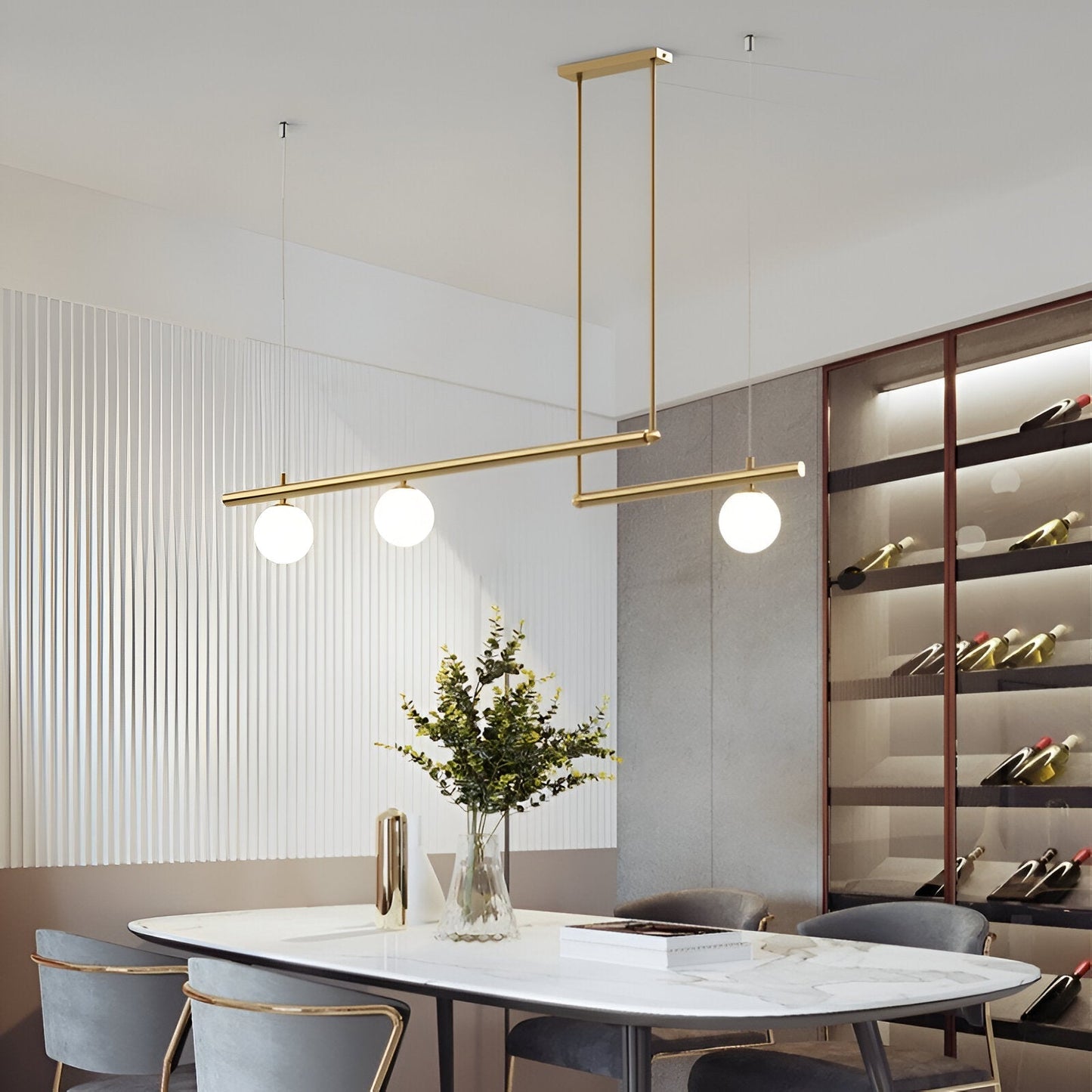 Brehn | Nordic Glass Linear Luxus Pendelleuchte