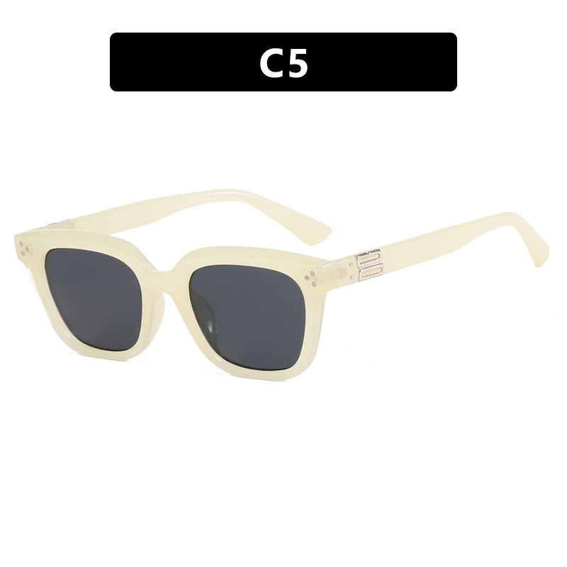 Damen modische quadratische Sonnenbrille mit stylishem Rahmen und braunen Gläsern Brehn