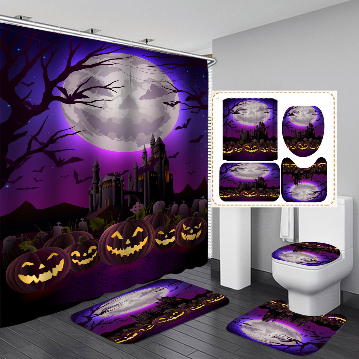Heimdekor Halloween Themen Badezimmer Set Brehn