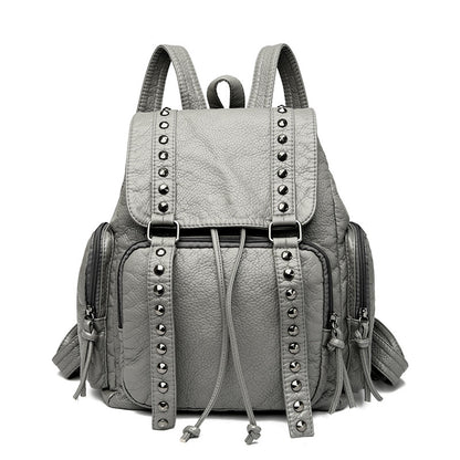 Stylische Nieten Faux-Leder Rucksack