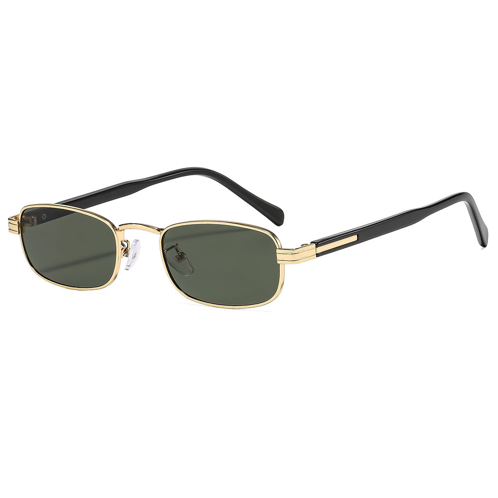 Damen modische Sonnenbrille mit stilvollem Metallrahmen und orangefarbenen Gläsern Brehn