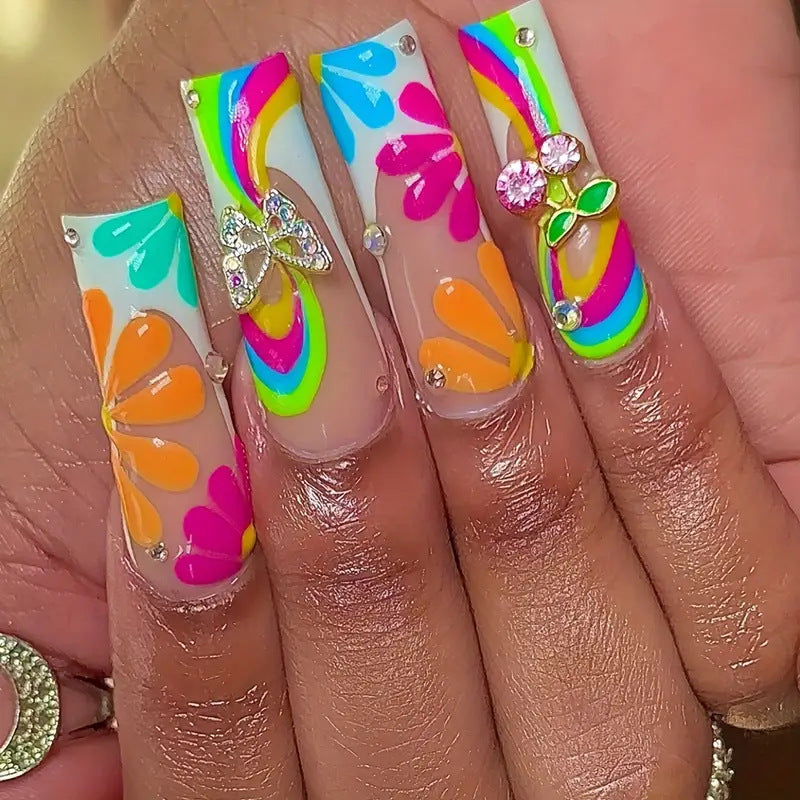 Vibrant Artistic Press-On Nail Set Brehn