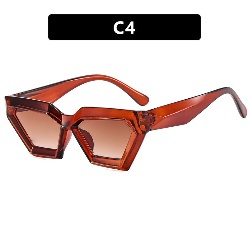 Damen auffällige Sonnenbrille im einzigartigen Hexagon-Design Brehn