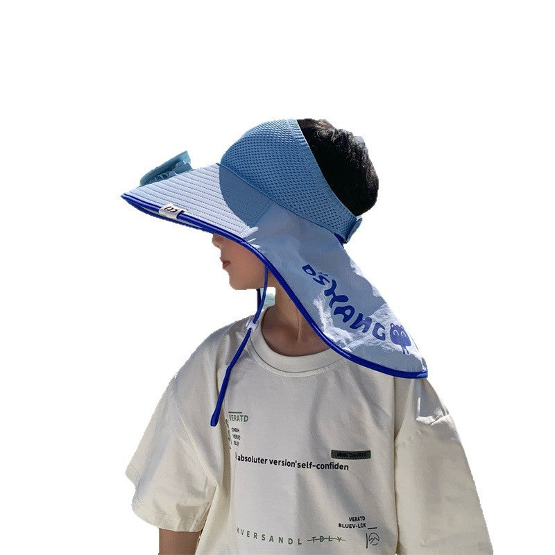 Sonnenhut mit solar Mini Ventilator, UV-Schutz und breitem Nackenschutz Brehn