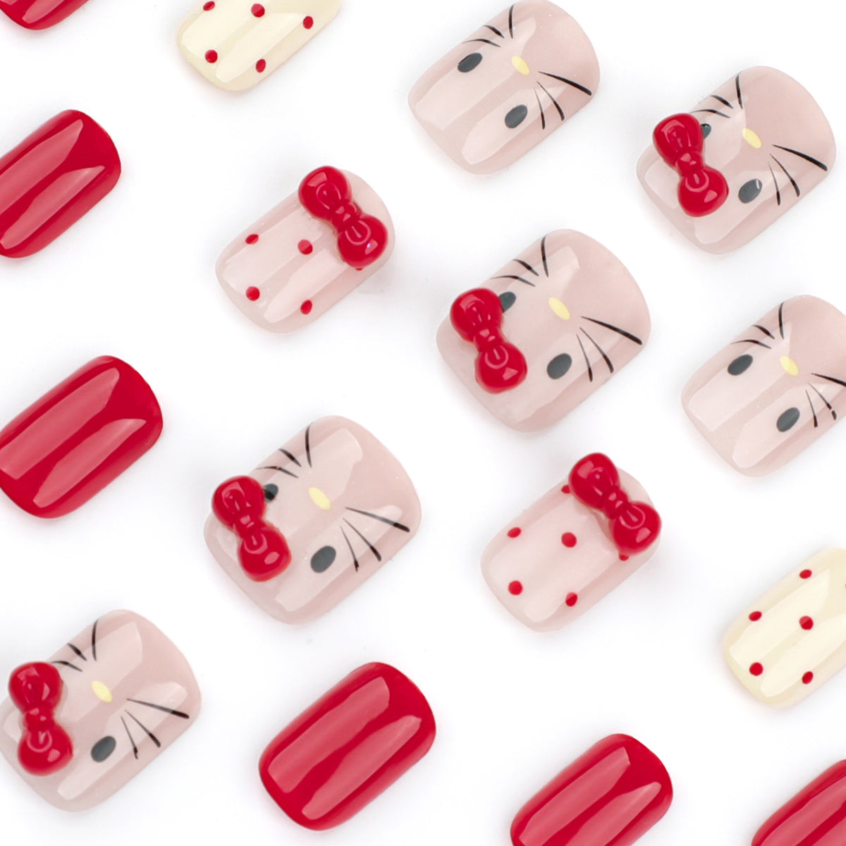 Kunstvolle Nagelkunst mit niedlichen Schleifenmotiven Brehn