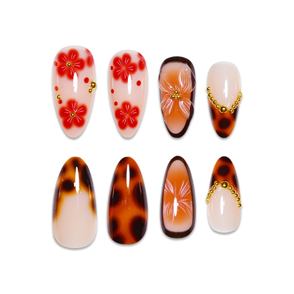 Künstlerische florale Nagelkunstverlängerungen Brehn