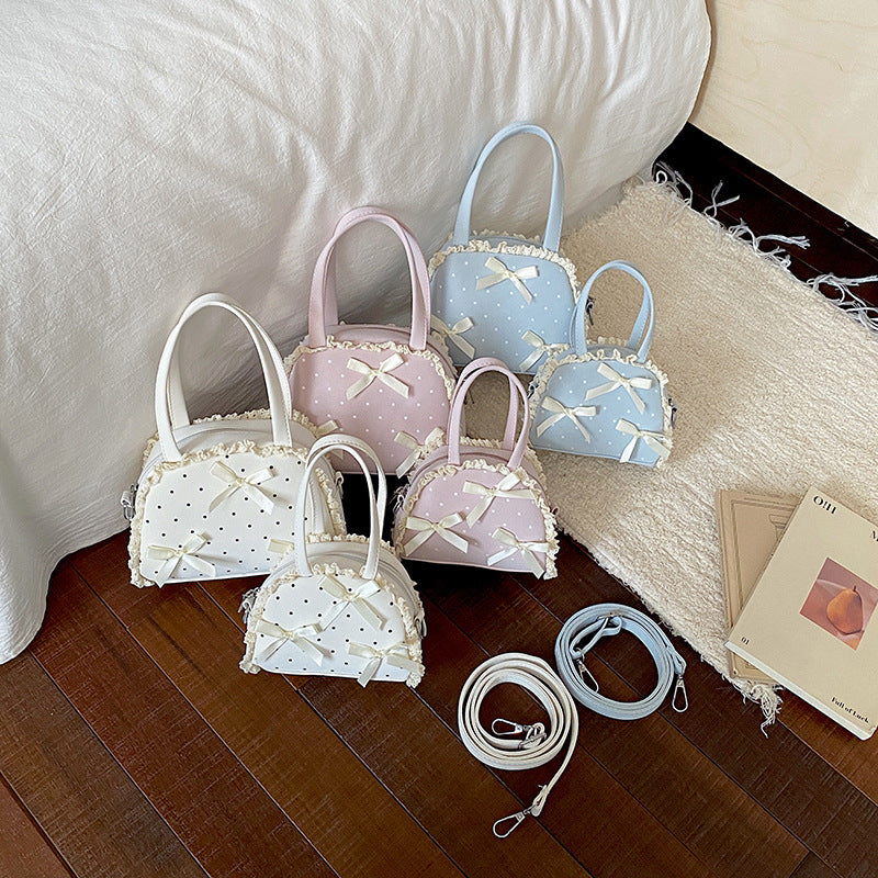 WoCharming Schleifen-verzierte Alltagshandtasche Brehn