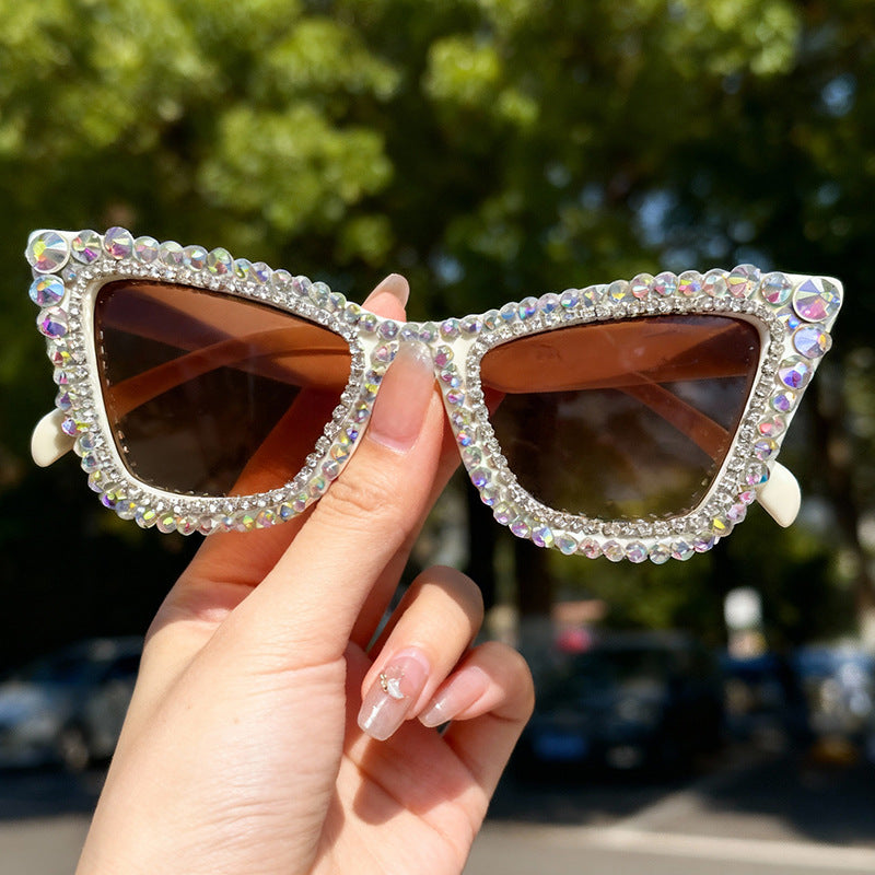 Rhinestone-betonte Katzenaugen-Sonnenbrille Brehn