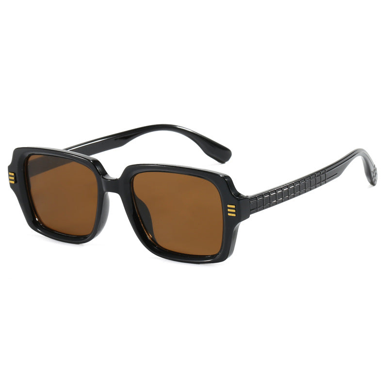 Damen modische quadratische Sonnenbrille mit strukturiertem Rahmen Brehn