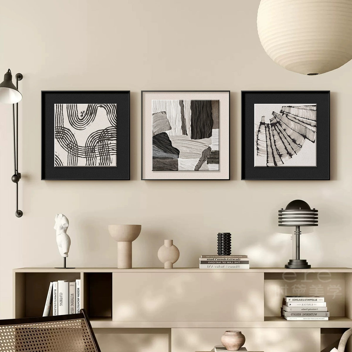 Abstrakte textile Wandkunst