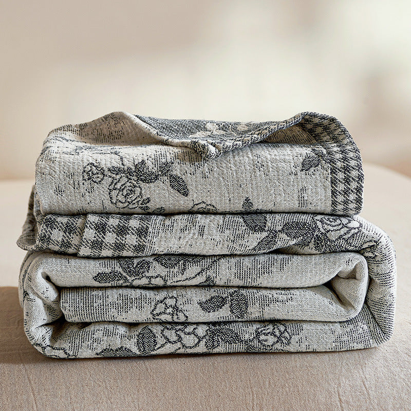 Umkehrbare Baumwoll-Leinen Florale Tagesdecke Set