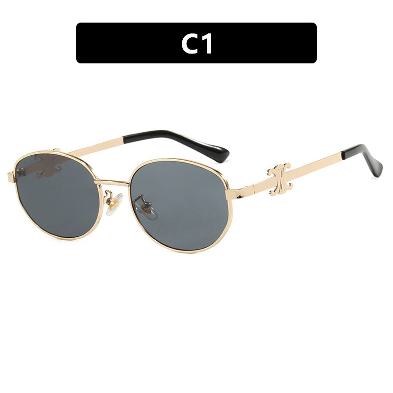 Damen stilvolle Designer Sonnenbrille mit elegantem Metallrahmen Brehn