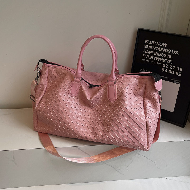 Handgefertigte Reisetasche Aus Geflochtenem Leder Brehn