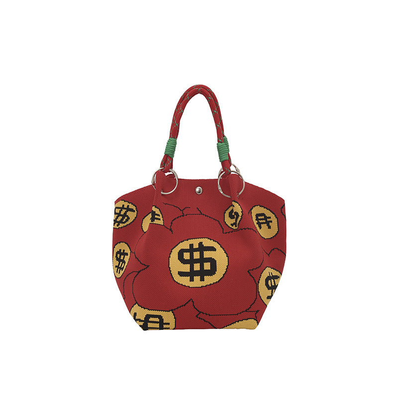 WoFloral Print Texturiertes Handtasche Brehn