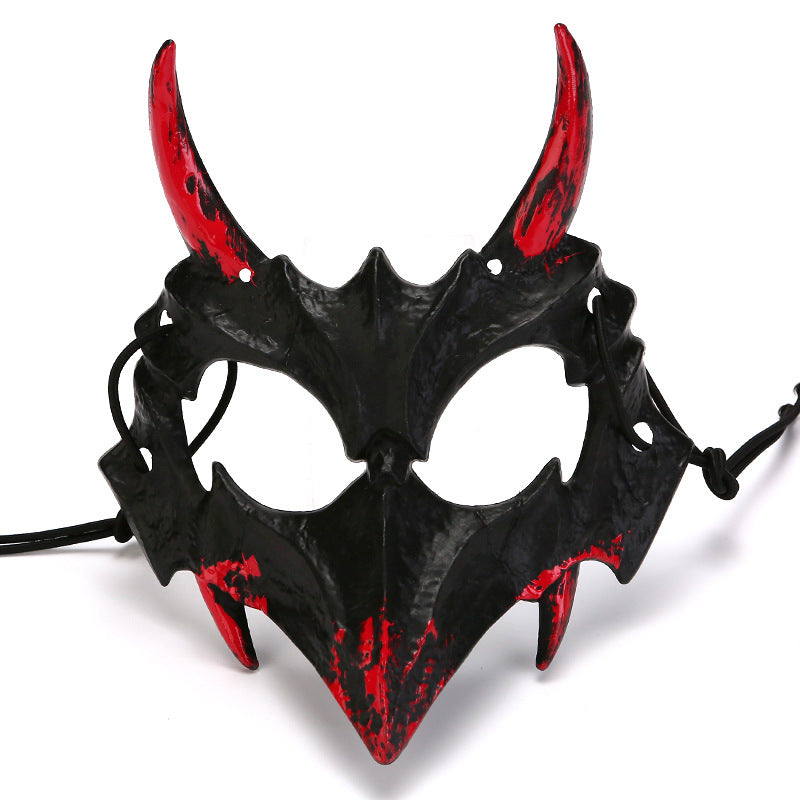 Halbgesichtsmaske mit fletschenden Vampirzähnen und verstellbarem Gummiband
