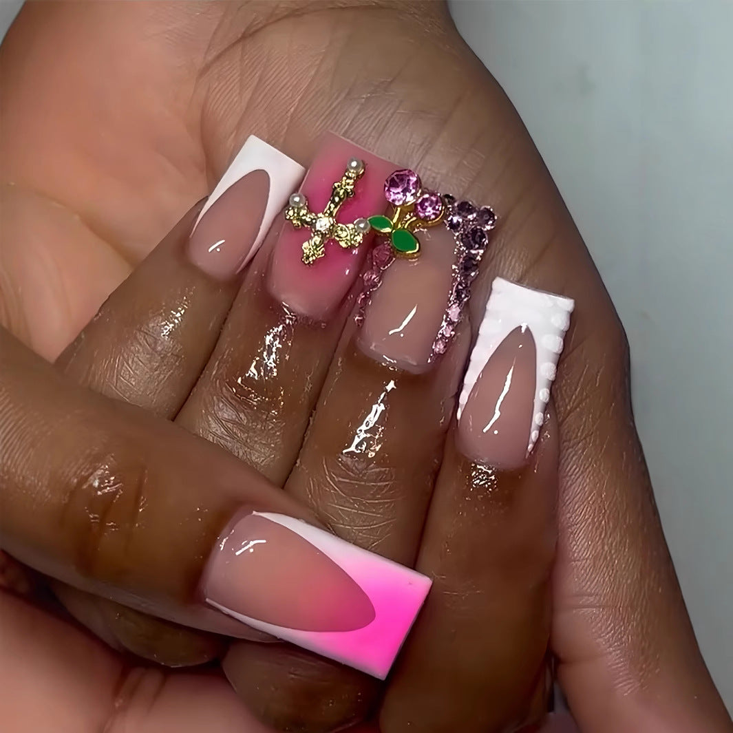 Glamouröse Strass-beglitterte Nagelkunstverlängerungen Brehn