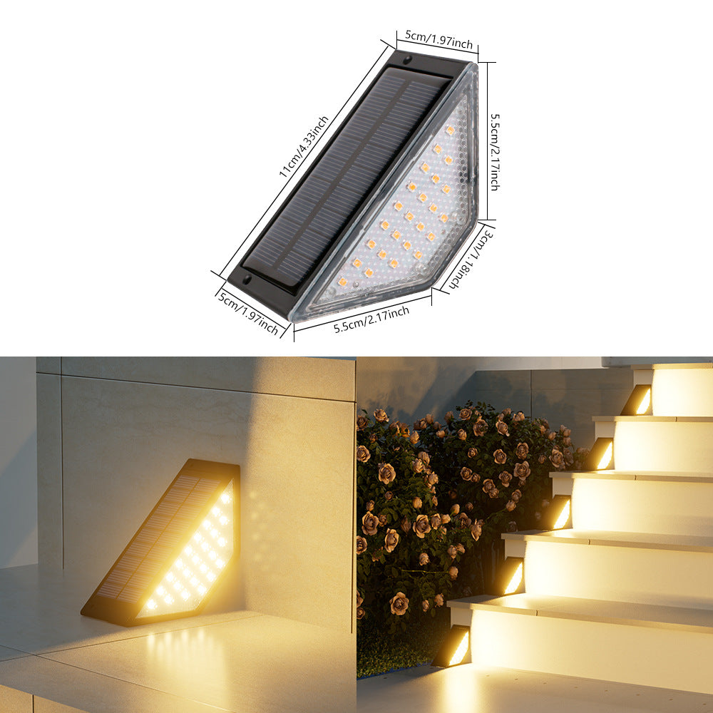 Dreiecks Solar LED Ecken Schritt Licht Mit Hoch-Effizienz Photovoltaik Panel Und Wasserdichtem Gehäuse Brehn