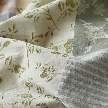 Umkehrbare Baumwollsatin Bettbezug Set mit Patchwork Akzent Kissenbezügen