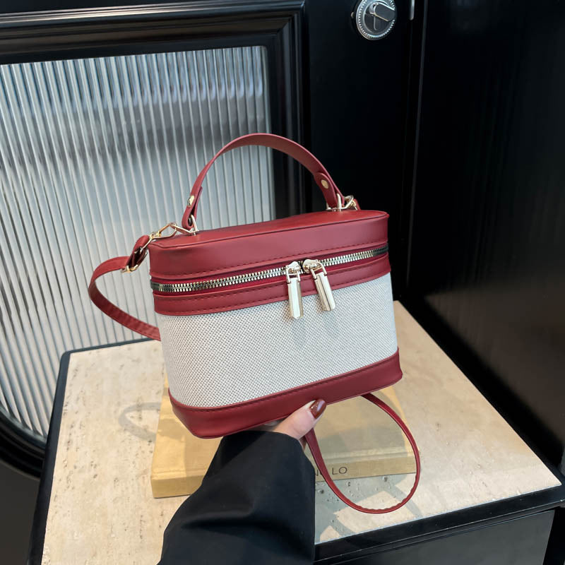 WoChic Leder- und Stoff Umhängetasche Brehn