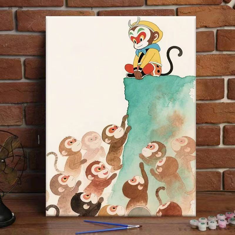 Verspielt Affe Abenteuer Kunst Druck Brehn