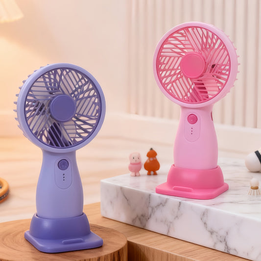 Damen tragbarer USB-Handventilator mit drehbarem Kopf und variabler Geschwindigkeitsregelung Brehn