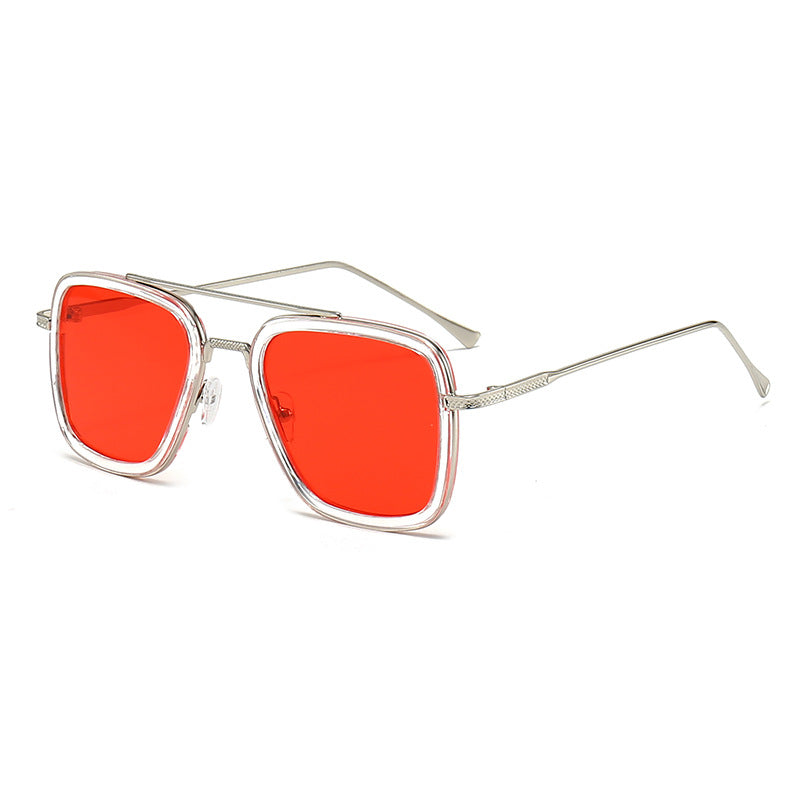 Damen modische quadratische Sonnenbrille mit glamourösem Metallrahmen Brehn