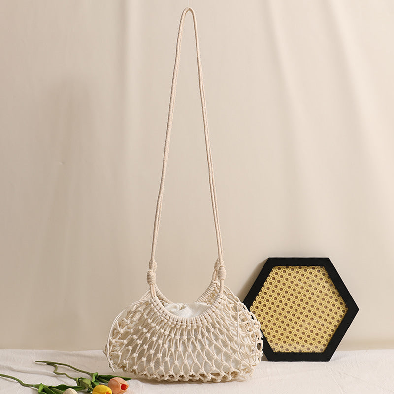 Feine Makramee-Crossbody-Tasche mit Verstärktem Tragegurt Brehn