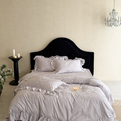 Rüsch-Jacquard-Satin Bettbezug Set