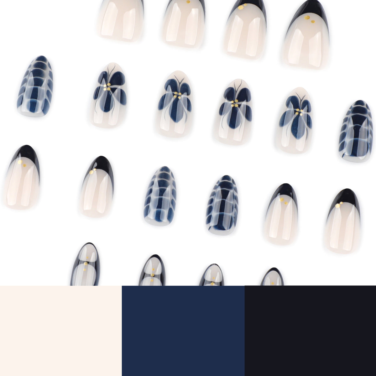 Kunstvolle Nailart im eleganten Stiletto-Design mit floralen Akzenten Brehn