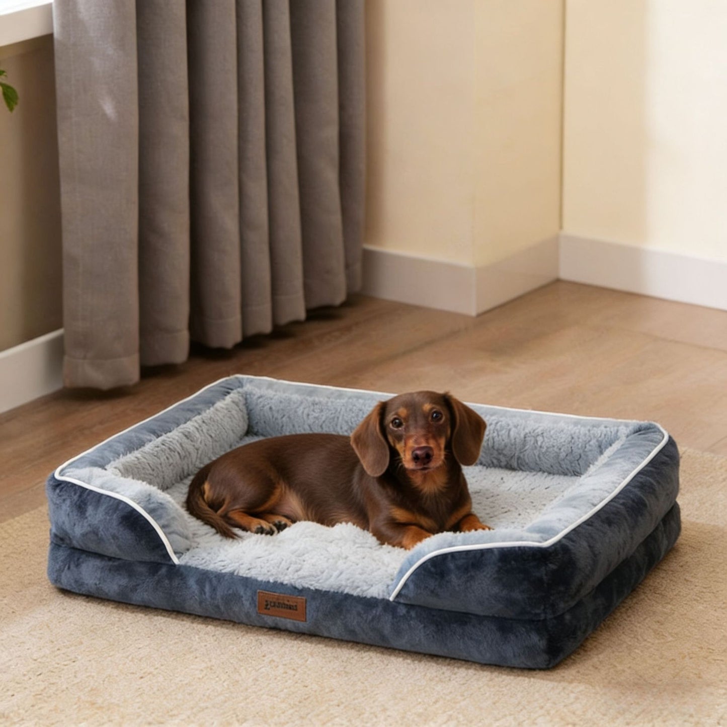 Rechteckiges gepolstertes Hundebett