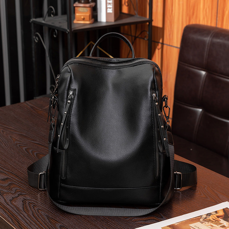 Strukturierter Leder Rucksack Brehn
