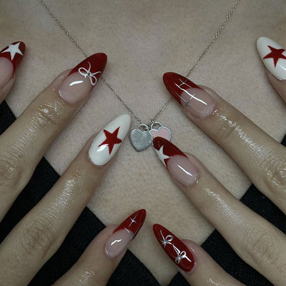 Glamouröse Star-Akzent Nagelkunst Verlängerungen Brehn