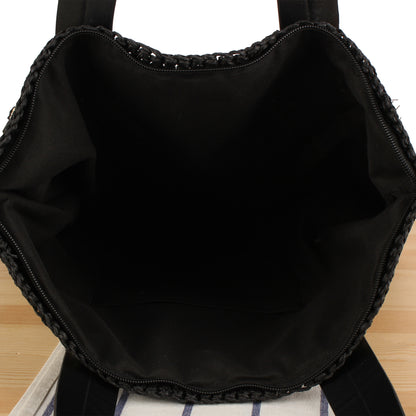 Handtasche mit Elegantem Streifendesign und Robusten Ledergriffen Brehn