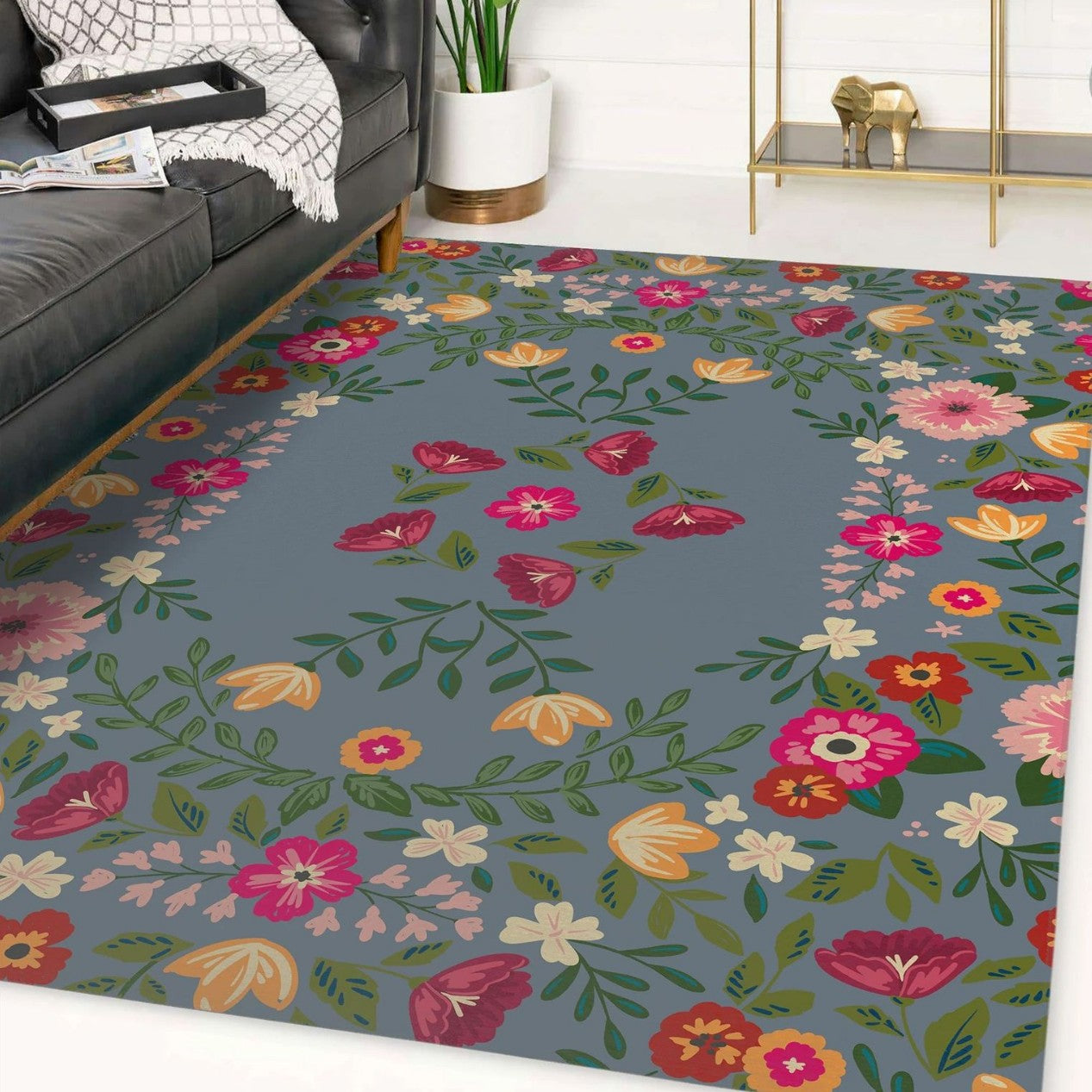 Blumenmuster Teppich Brehn