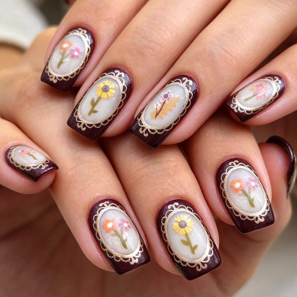 Blumen Art Gel Nagel Set Brehn