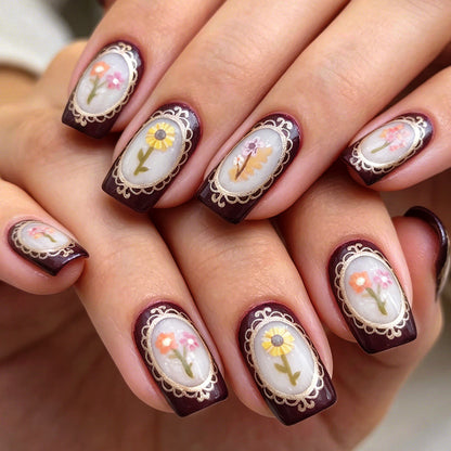 Blumen Art Gel Nagel Set Brehn