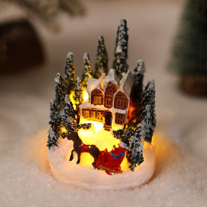Beleuchtete Weihnachtsdorf-Szene Brehn