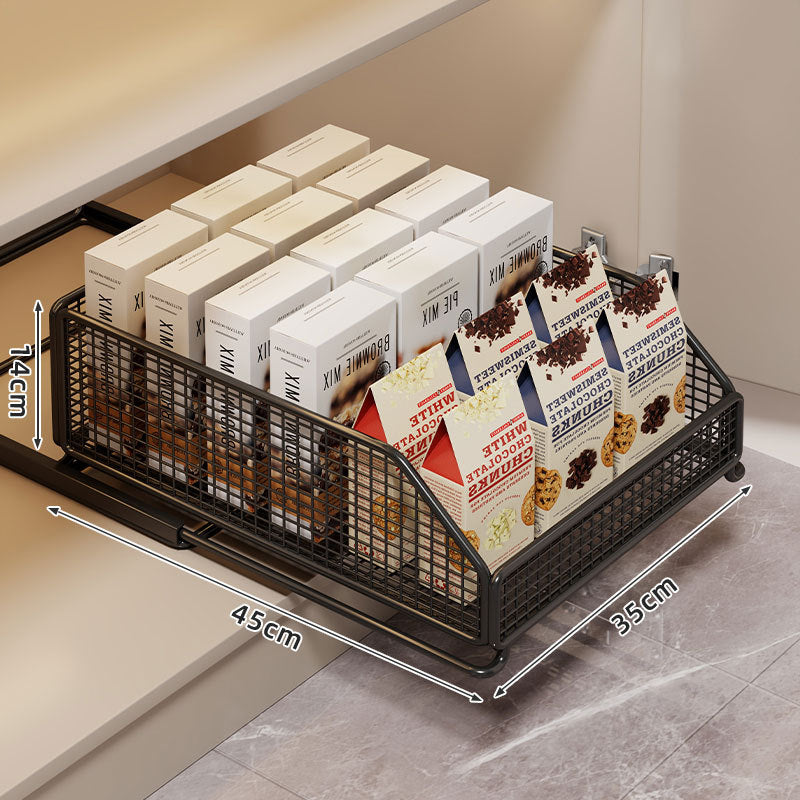 Ausziehbarer Mesh-Pantry-Schublade mit sanften Schließschienen und belüfteten Seiten