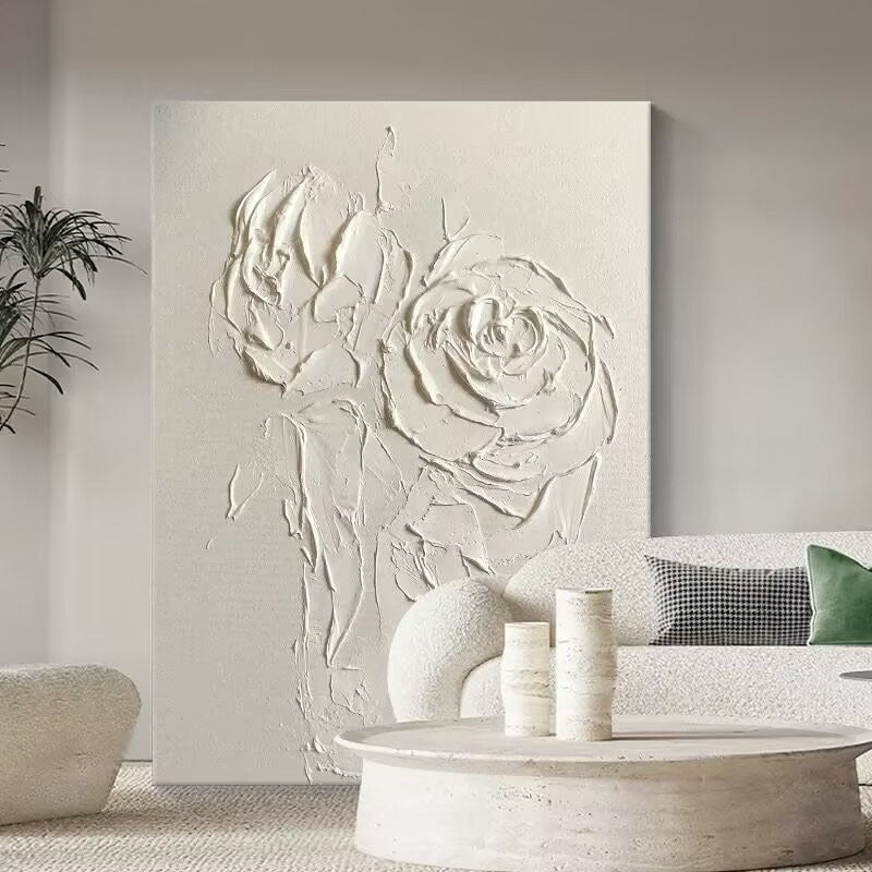 Strukturierte Blumenerleichterung Wandkunst