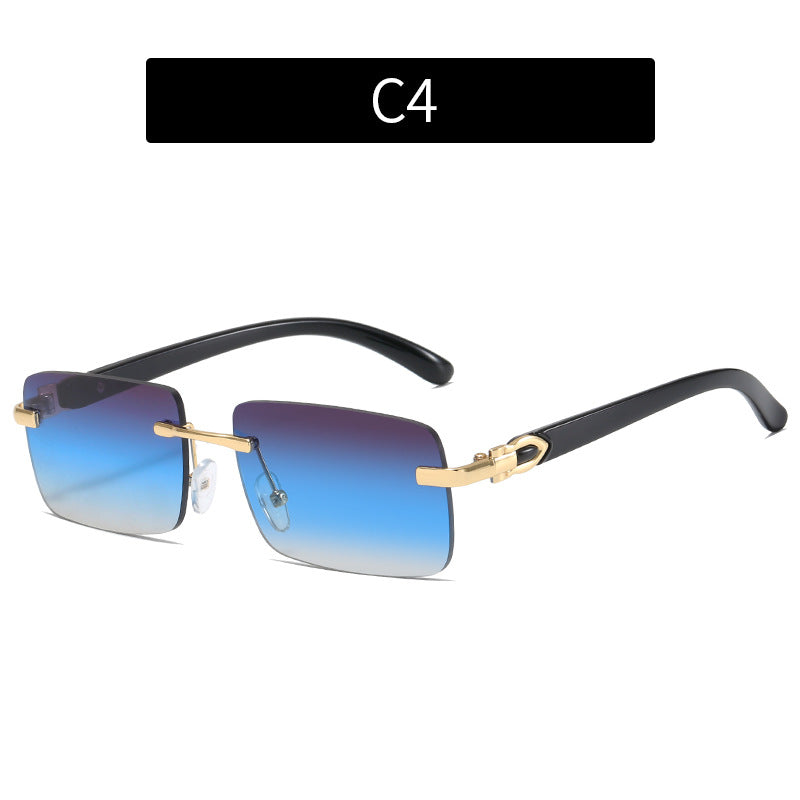 Schlanke geometrische quadratische Rahmen Sonnenbrille